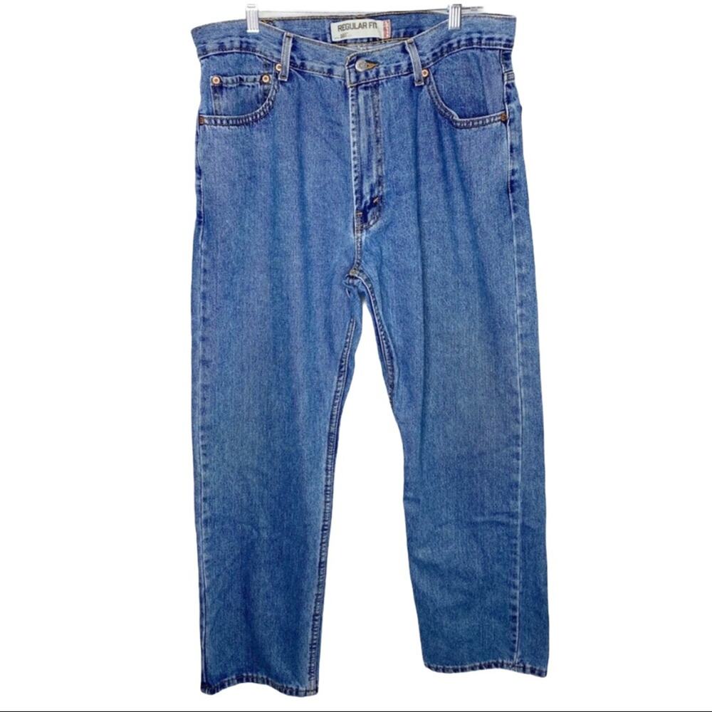Men's Levi's Regular Fit 505 Straight Leg Denim Blue Jeans 36X30